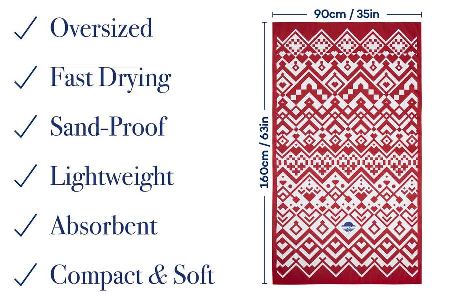 Sunset Red beach towel features